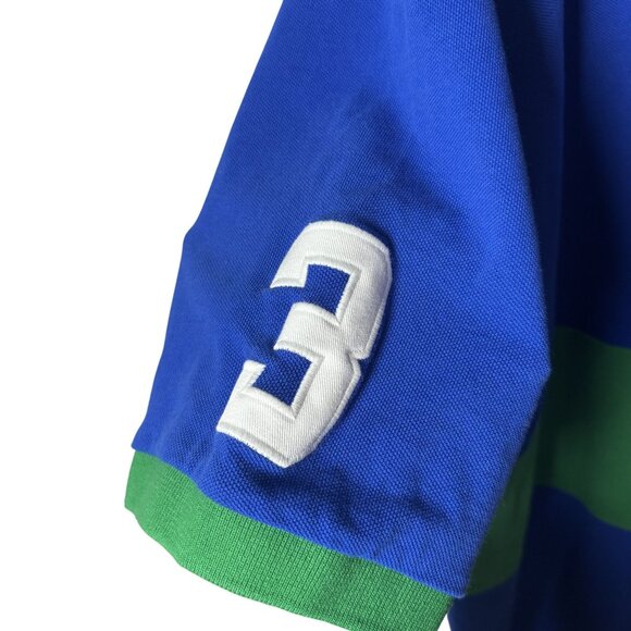 Polo Ralph Lauren 3XB Rugby Polo Shirt Blue Green Big Pony Logo Preppy - Picture 4 of 8
